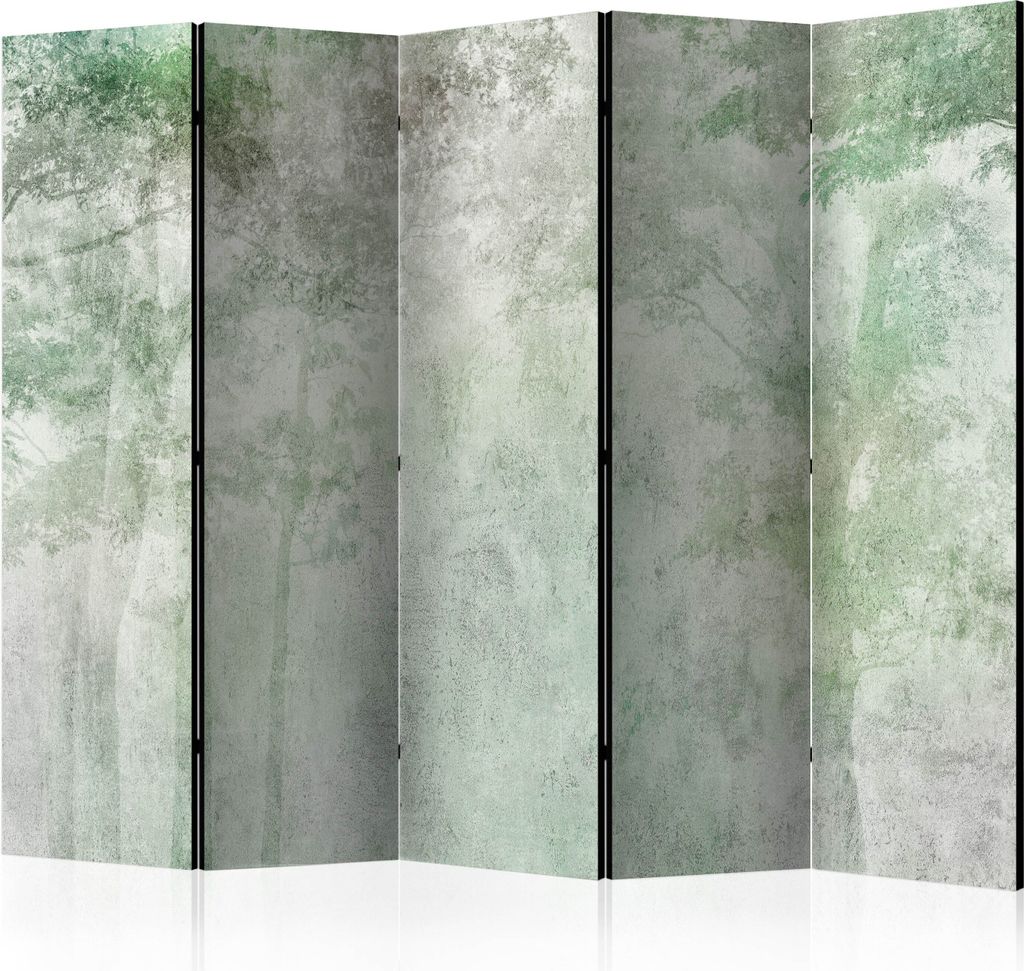 Neuheit! Dekorativer Paravent Raumteiler Trennwand Foto-Paravent Spanische Wand XXL WALD BÄUME BETON OPTIK 225x172 cm c-A-0222-z-c