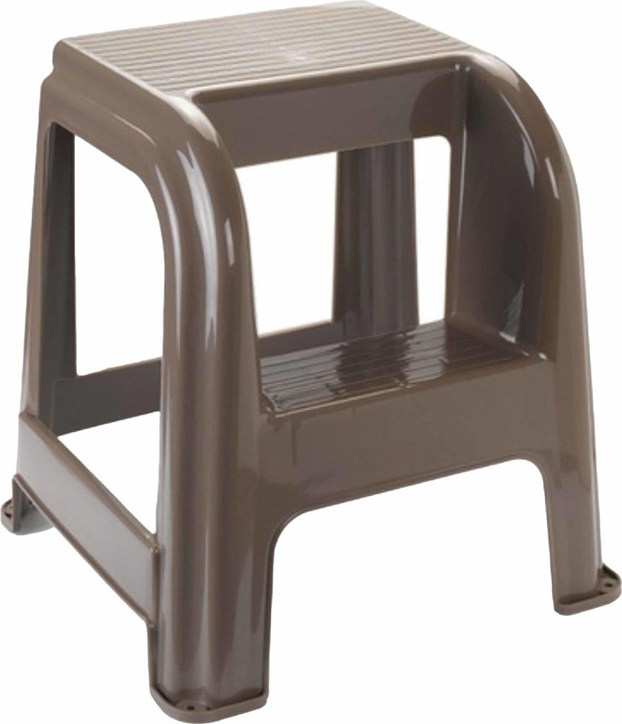 Plasticforte Tritthocker - 2 Stufen - taupe - Kunststoff - Produktbild 