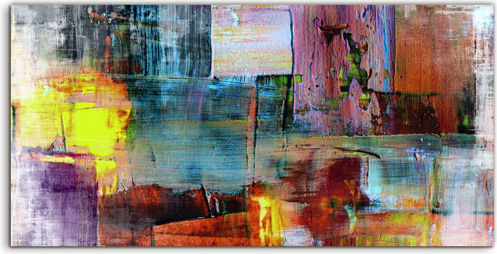 Coloray Acrylbild 140x70 Wandbild Acrylbilder Handbemalter Hintergrund Abstrakt