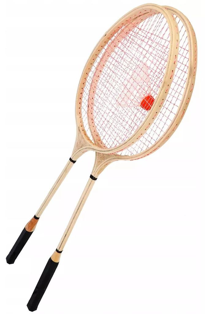 Sada drevených rakiet na bedminton s košíkom Obrázok produktu 