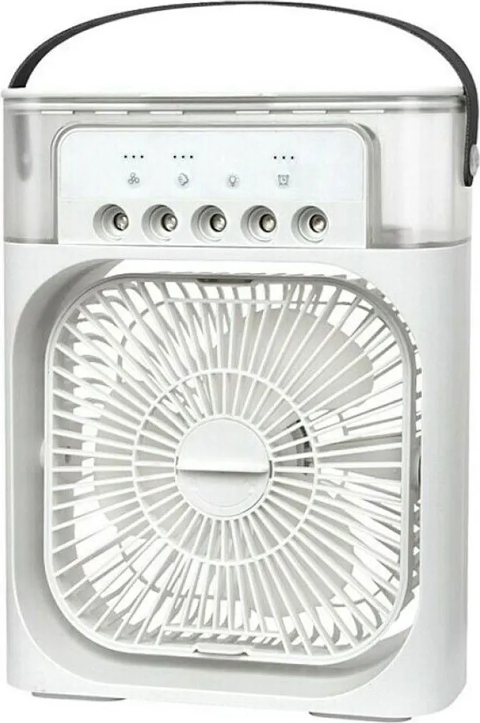 Ventilateur USB avec minuterie blanc - Modèle compact 21,5 x 27,5 cm