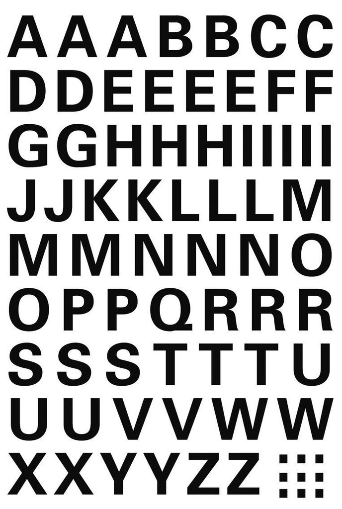 HERMA Buchstaben Aufkleber Schwarz, 740 Stück, Schriftgröße 10 mm, selbstklebend, wasserfest, wetterfest, klein, Alphabet Sticker Klebebuchstabe...