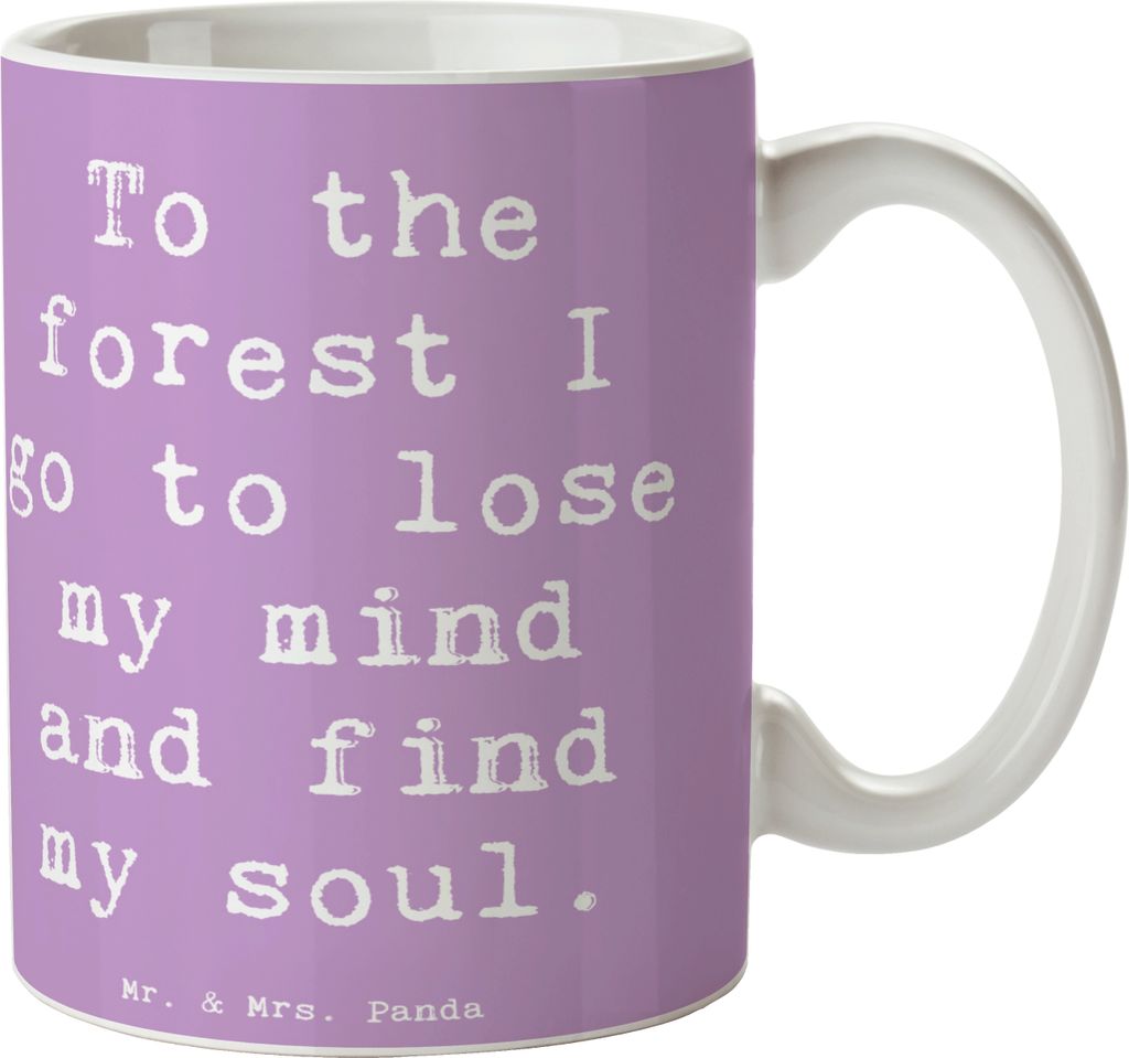 Mr. & Mrs. Panda Trinkbecher Spruch Geborgenheit in der Natur - Lavendeltraum - Geschenk, Naturverbundenheit, Verstand verlieren, Kaffeetasse, Tass...
