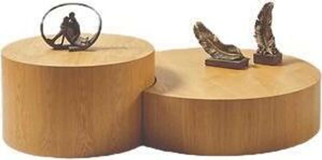 Hellbrauner Couchtisch 2x Rundtische Designer Kaffeetisch Beistelltisch