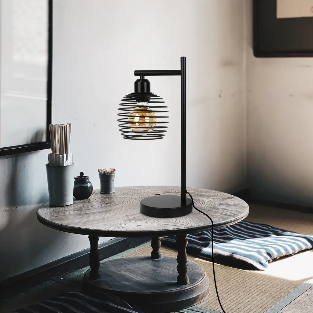 Éclairage d'Appoint Compact E27 Noir pour Petits Espaces et Tables de Nuit - 9