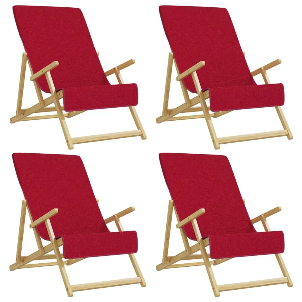 vidaXL Asciugamani da spiaggia 4 pz. Rosso borgogna 60x135 cm Tessuto 400 GSM