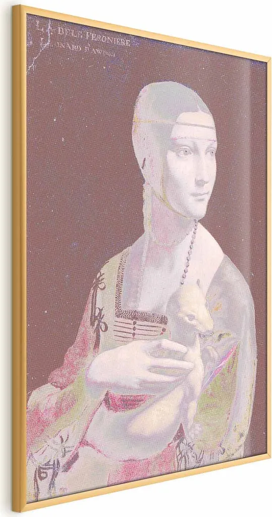 Poster 60x90 Donna Pastello Cornice Oro - Arredo Parete Alta Qualità