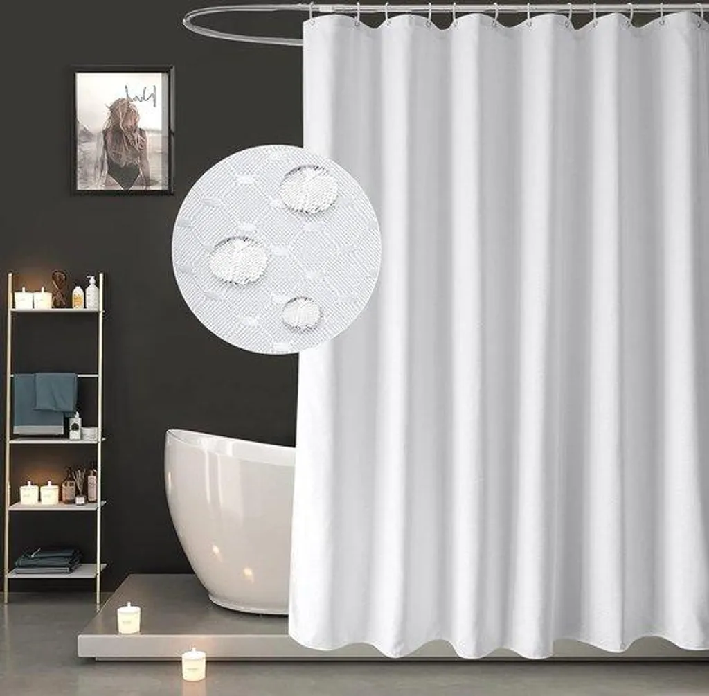 Rideau de douche 180x200 cm idéal pour baignoire ou douche italienne