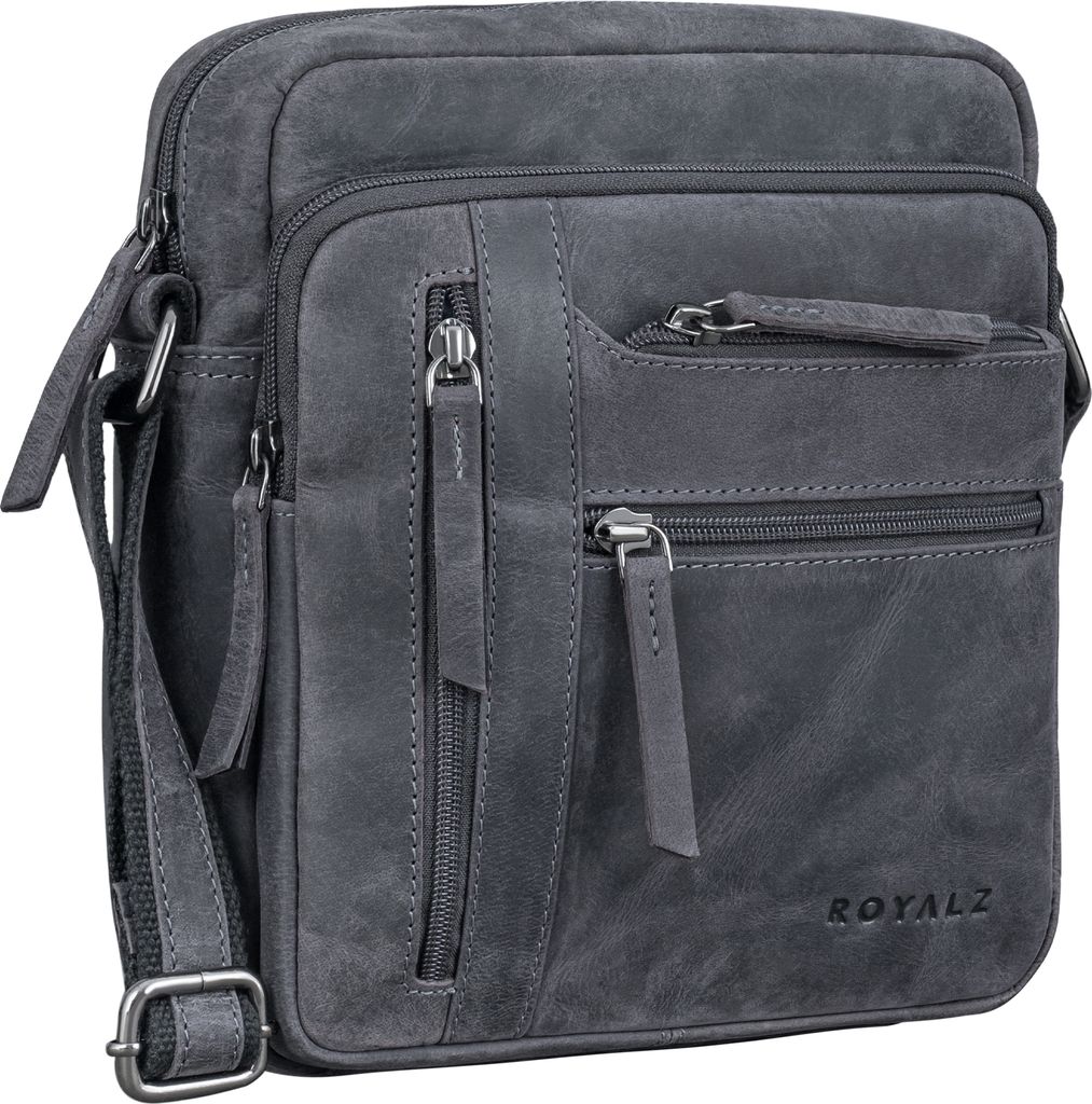 ROYALZ "Indianapolis" Vintage Leder Umhängetasche Herren Klein Ledertasche Männer Tasche Schultertasche Echtleder Männerhandtasche zum Umhängen...