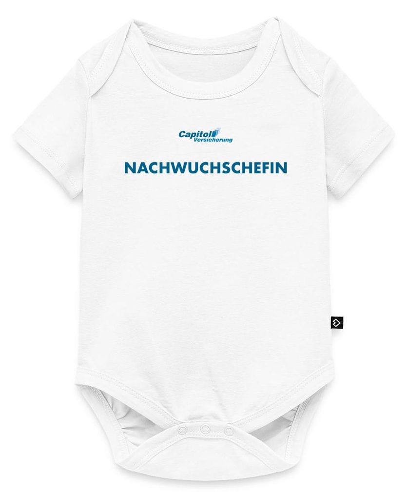Spreadshirt Stromberg Capitol Versicherung Nachwuchschefin Kurzarm Tages Baby Body, 56 (0-2 M.), Weiß