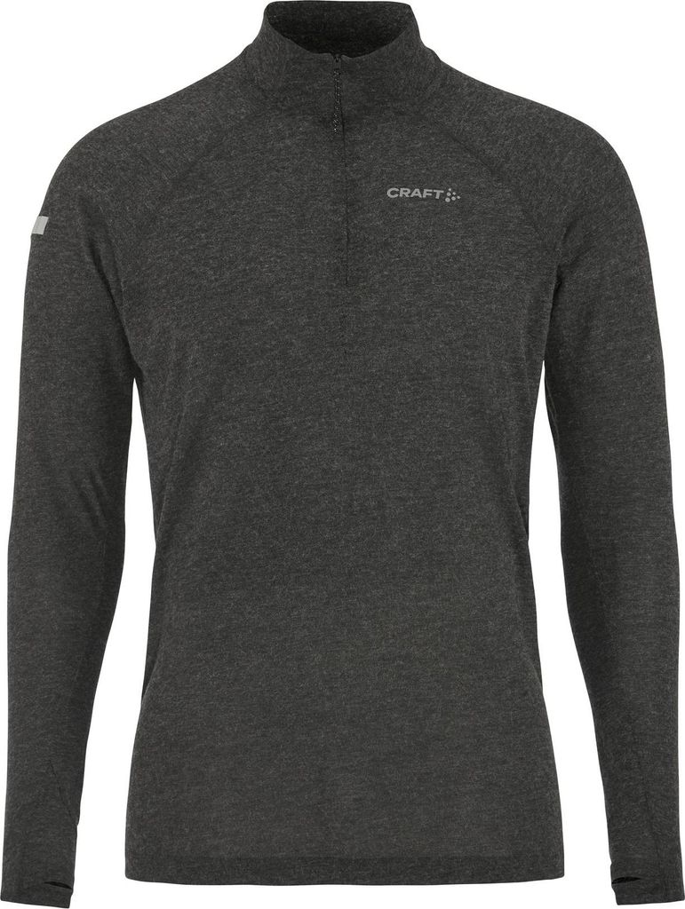 CRAFT WOOL LS TEE Herren BLACK MELANGE L