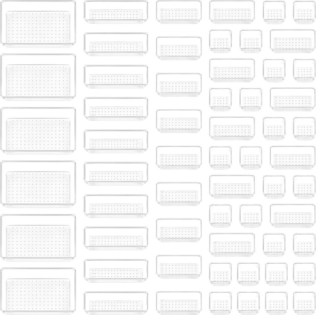 60dílná sada průhledných organizérů do zásuvek v koupelně a Obrázek produktu 