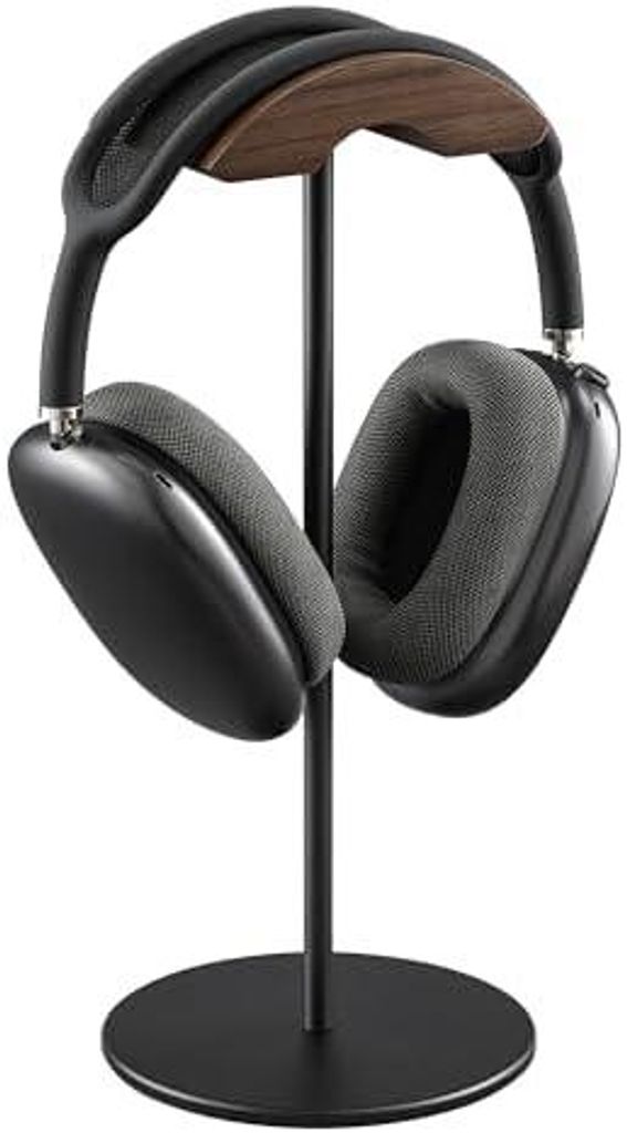 Kopfh?rer St?nder, Headset Halterung aus Walnuss Holz & Aluminium, Natur Walnuss Gaming Kopfh?rer Halter mit Schwer-Basis fš¹r Over-Ear-Kopfh?rer...
