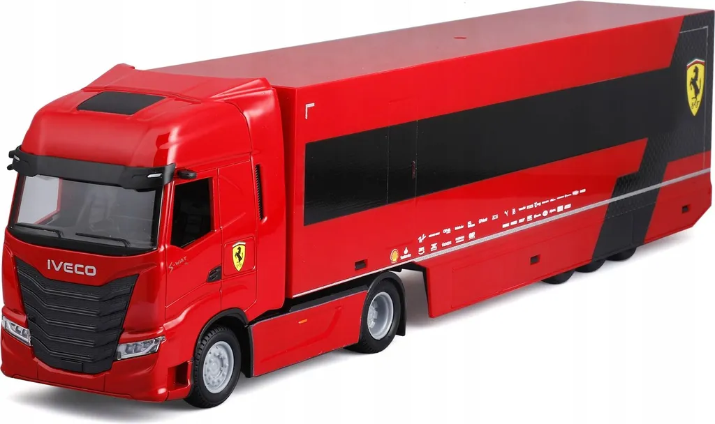 Camion Bburago Ferrari Iveco S-Way miniature 1:43 en métal assemblé