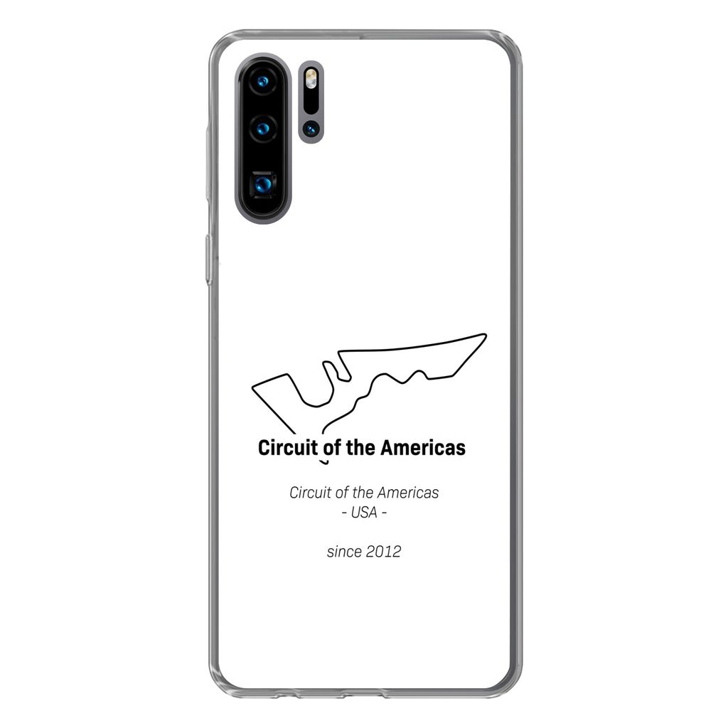 MuchoWow Handyhülle Schutzhülle Hülle für Huawei P30 Pro Formel 1 - Amerika - Rennstrecke Silikon Softcase Handy Hülle - Schutzdeckel