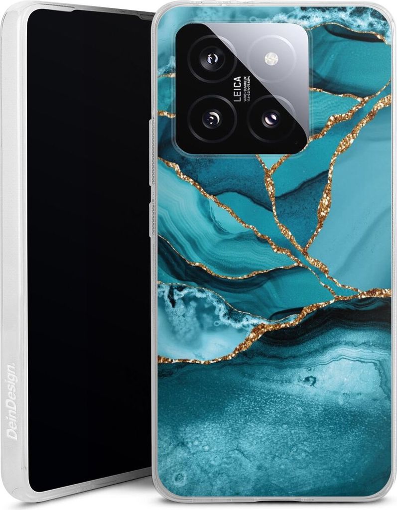 DeinDesign Handyhülle für Xiaomi 14T Silikon Hülle Case Smartphone Schutzhülle Edelstein Glitzer Look Marmor