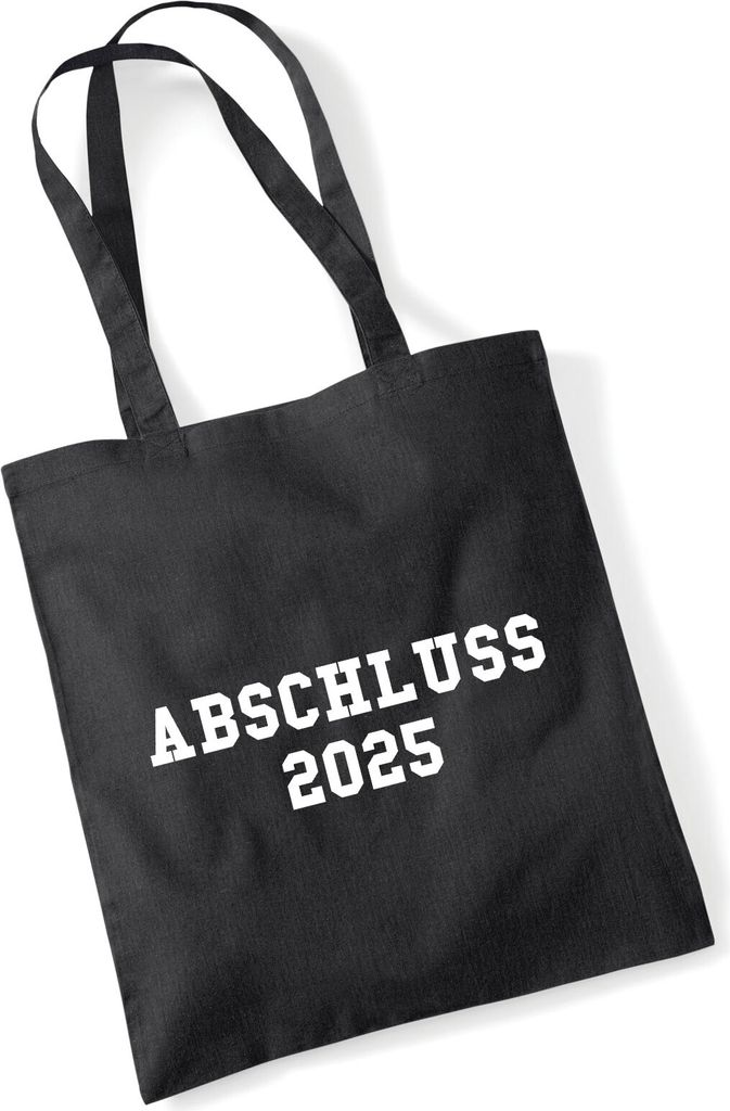 Huuraa Jutebeutel Abschluss 2025 Schulabschluss 10 Liter Black Baumwolle Tasche Geschenkidee