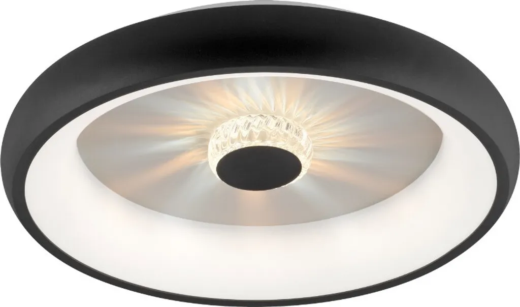 Plafonnier LED Vertigo 29W Noir Rond 46,5 cm avec Télécommande - Leuchten Direkt