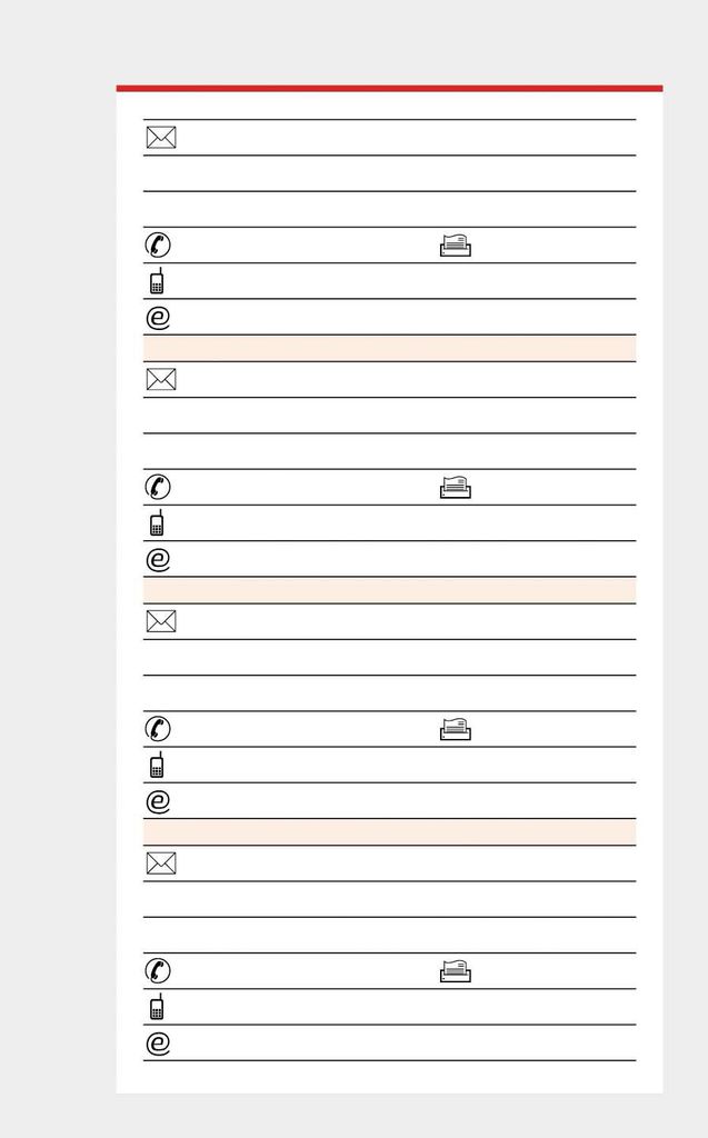 BSB Ersatzeinlage Adressen und Kontakte, ca. A8, 5-Fach Lochung, Mini Terminplaner Organizer, 02-0198