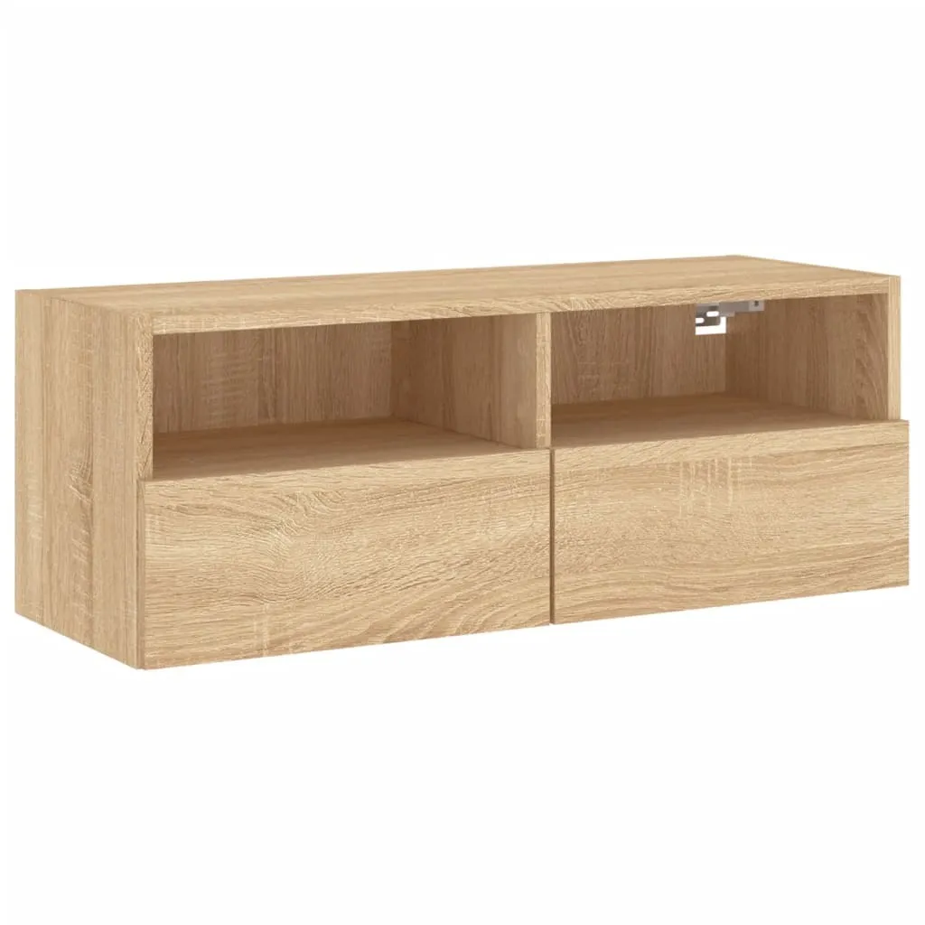 Porta TV a Muro 80x30x30 Rovere Sonoma | Mobile Sospeso SYFAX™ Legno