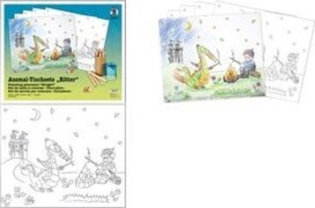 URSUS Ausmal-Tischset Ritter, 5Bl.