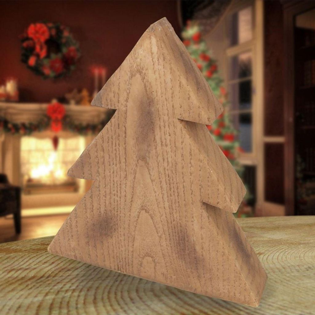 Deko-Tanne in Holzoptik 19cm Winterdeko Weihnachtstanne Tannenbaum Landhaus Baum