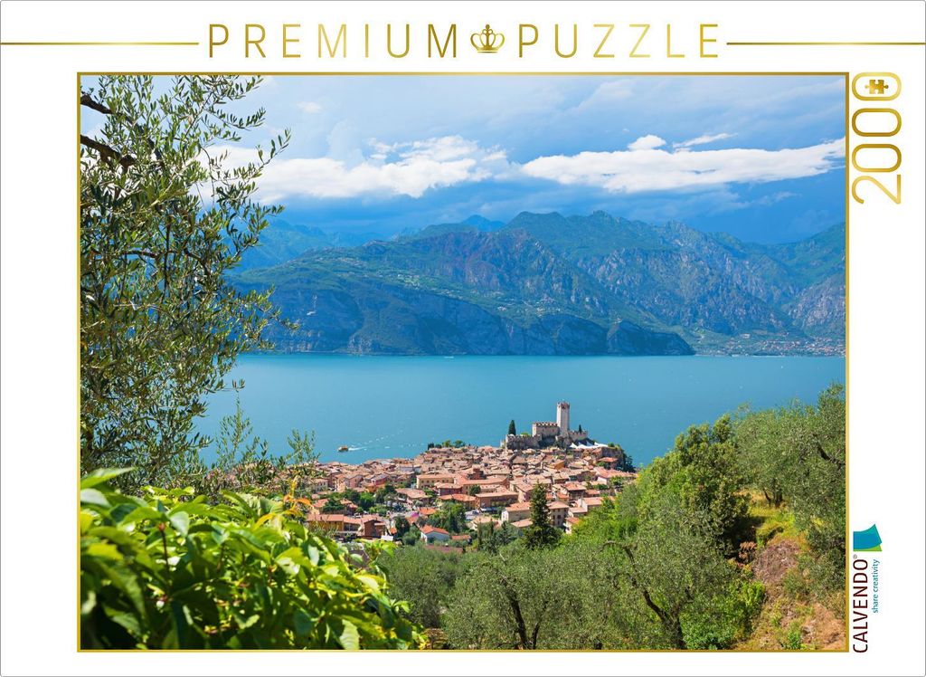 CALVENDO Puzzle Aussicht von der Panoramastraße auf Malcesine 2000 Teile Puzzle quer | 2000 Teile Lege-Größe 90x67cm Foto-Puzzle für glücklich...