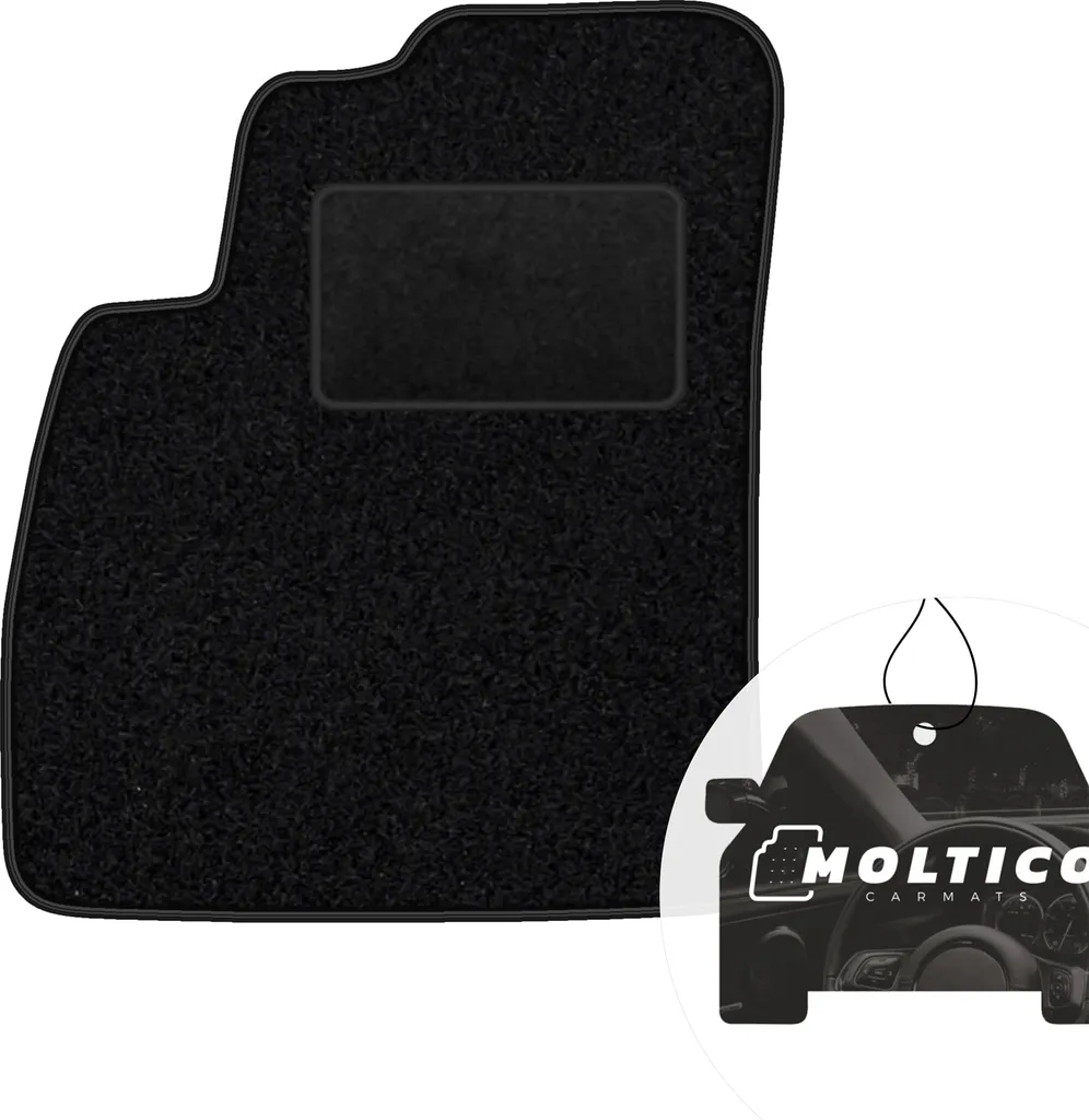 moto-MOLTICO tappetino conducente auto velours lato conducente tappetini auto nero tappetino conducente 1 pezzo si adatta per Hyundai Santa Fe I 2000-2006