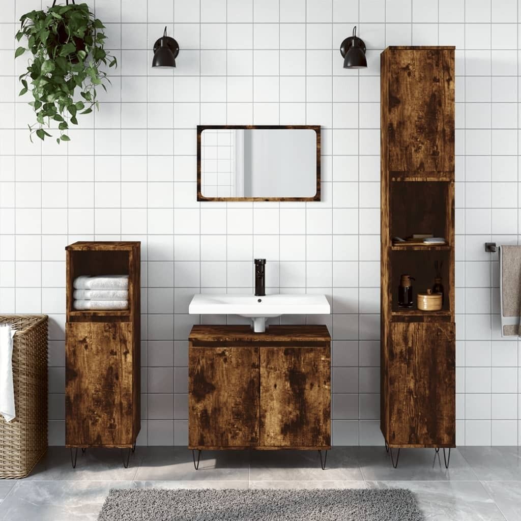 Maison Exclusive - Badschrank Räuchereiche 58x33x60 cm Holzwerkstoff