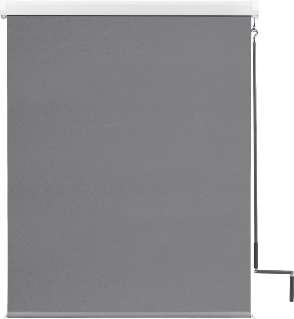 Store de balcon 140x240cm brise-vue gris foncé pour terrasse et jardin