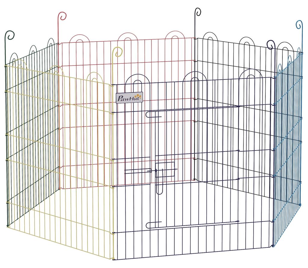 PawHut, afrastering voor puppy's, 6 stuks, metalen Productafbeelding 