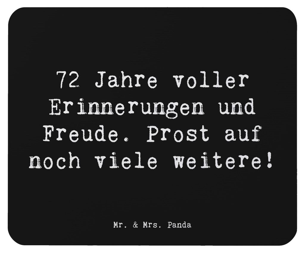 Mr. & Mrs. Panda Mousepad Spruch 72. Geburtstag Glückwünsche - Schwarz - Geschenk, laptop mauspad, Happy Birthday, besondere Geschenke, Feiern, D...