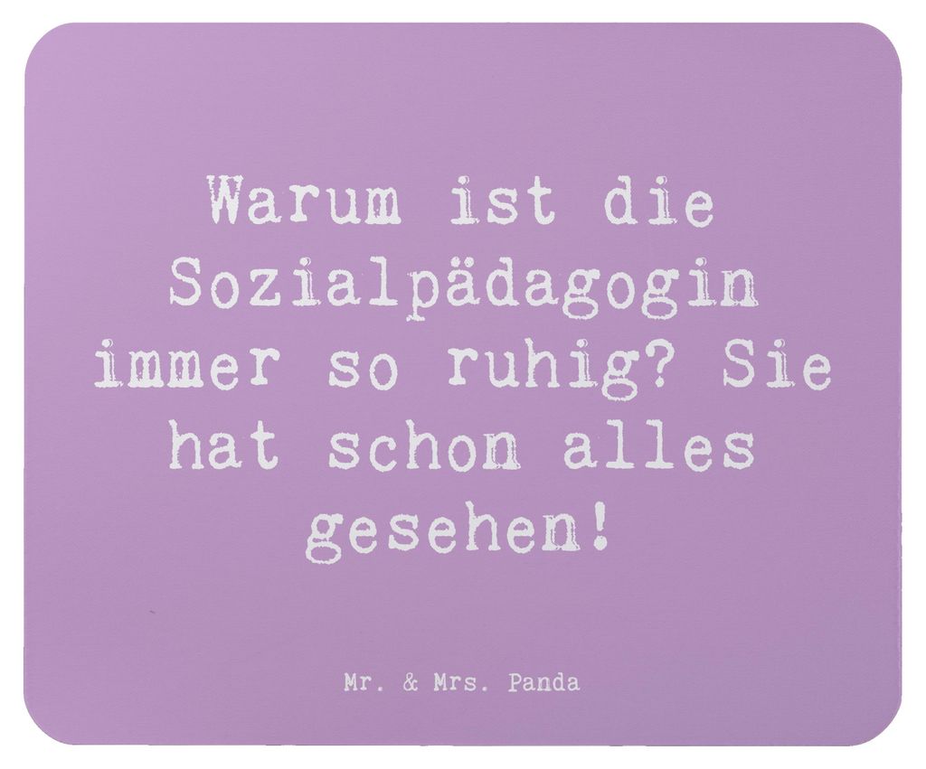 Mr. & Mrs. Panda Mousepad Spruch Sozialpädagogin Ruhe - Lavendeltraum - Geschenk, Kinderhilfe, Alltag in der Sozialpädagogik, Beruf, pc, Mouse Pa...