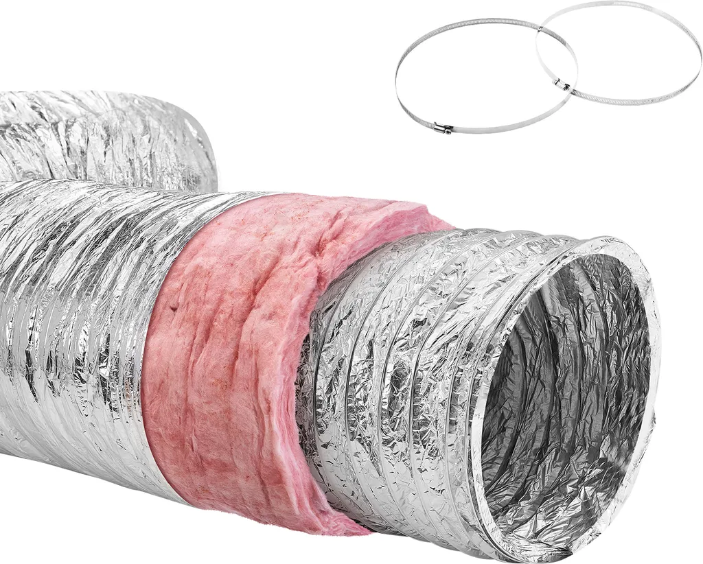 Tuyau d'Évacuation Sèche-Linge Isolé 127mm - Gaine de Ventilation 7,6m