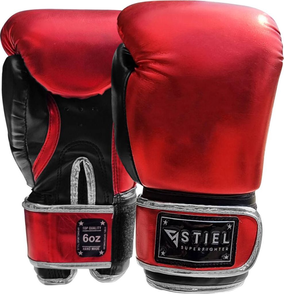 Stiel Superfighter Boxhandschuhe – Rot mit Schwarz – 10 oz.