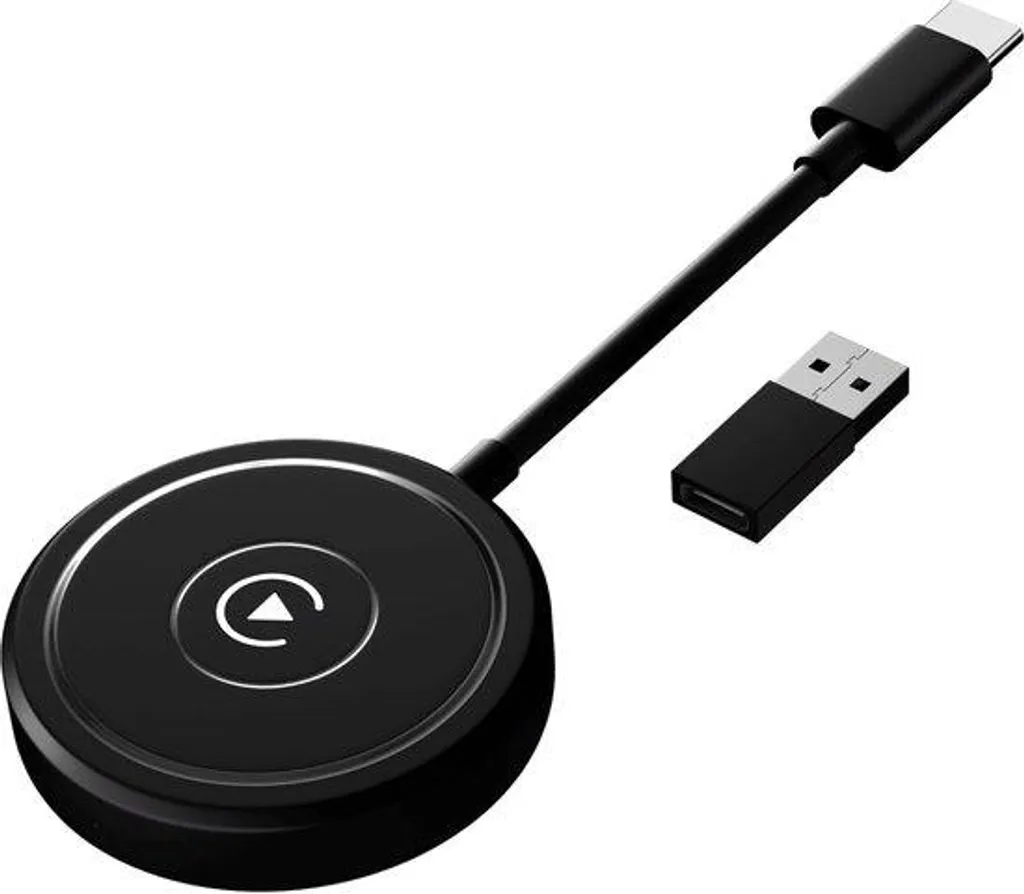 Adaptateur CarPlay sans fil pour voiture avec iPhone iOS 12 à 17 noir