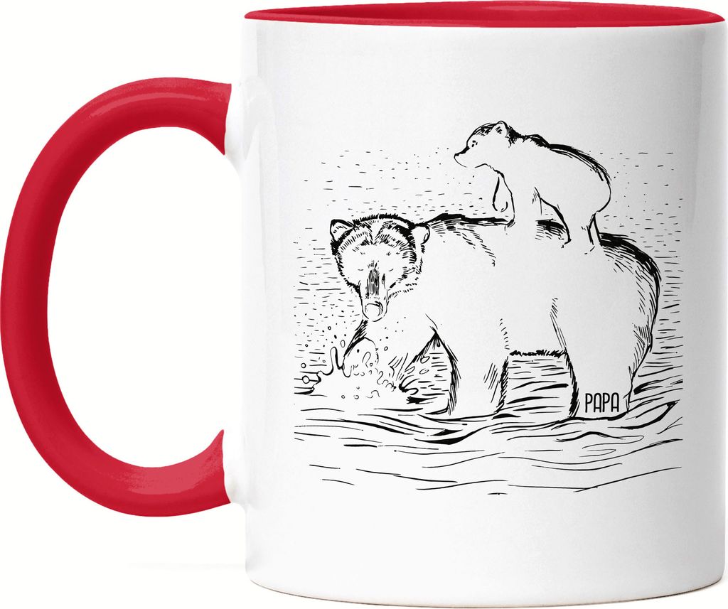 Bärenstarker Papa Tasse Rot Spruch Geschenkidee Vatertag Geburtstag Bester Papa Vater