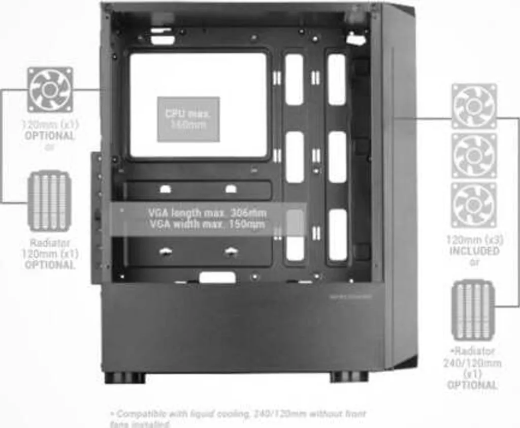 Mars Gaming MC-TOR Semitower Nero - Design Mesh e 3 Ventole FRGB - 6