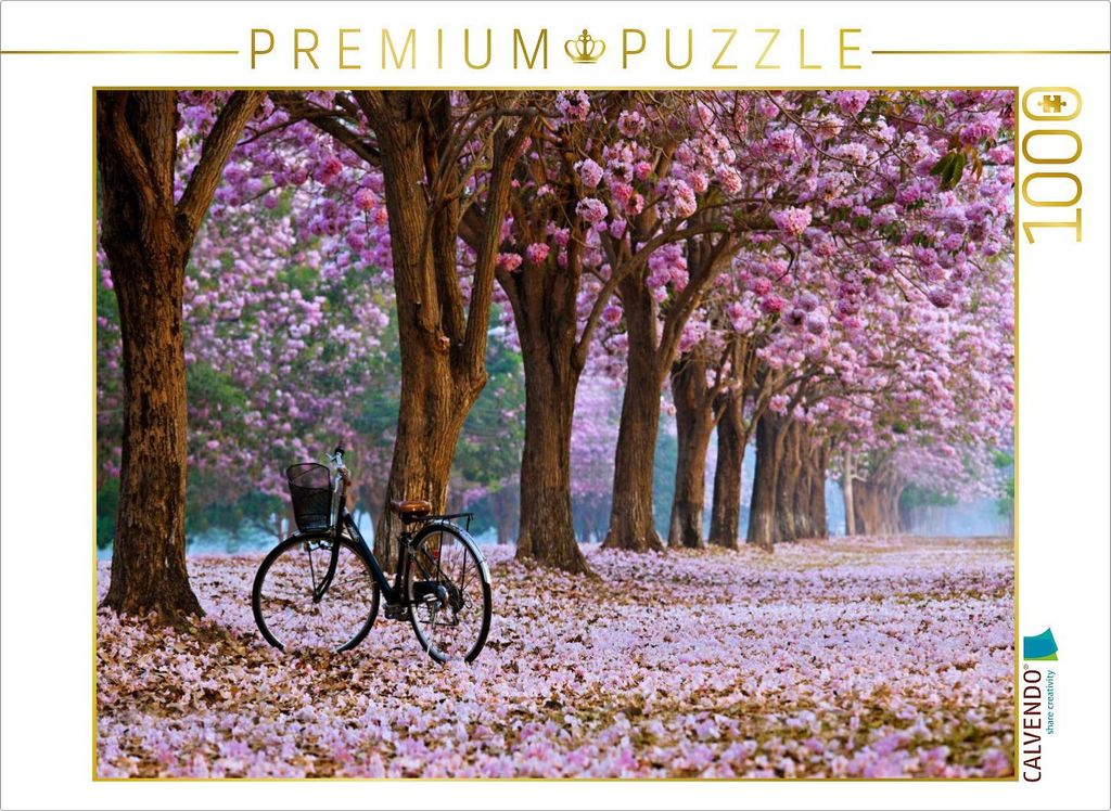 CALVENDO Puzzle Fahrrad im Park 1000 Teile Puzzle quer | 1000 Teile Lege-Größe 64x48cm Foto-Puzzle für glückliche Stunden