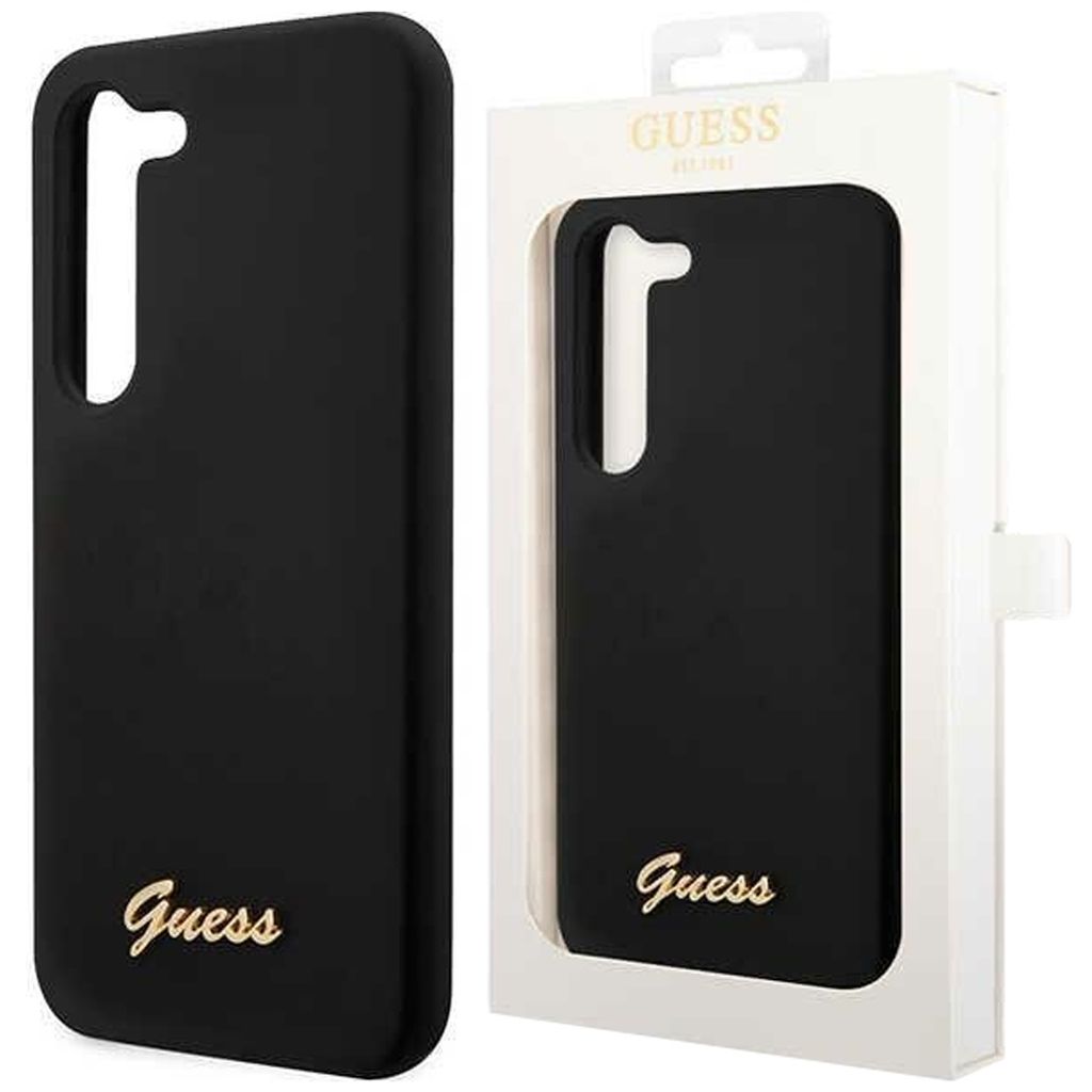 Guess Silikon Script Metal Logo - Samsung Galaxy S23 Hülle Produktbild 