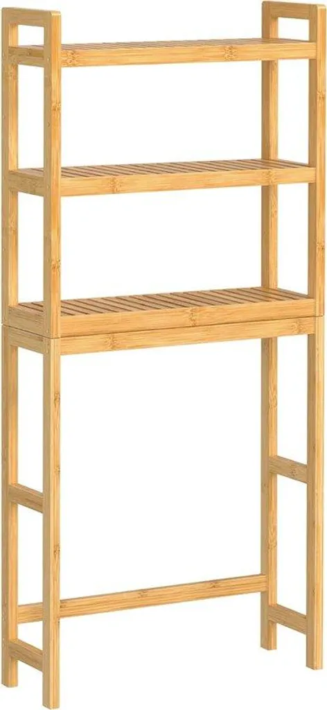 Étagère salle de bain bambou 3 niveaux réglable BTS001N01 naturel 15kg