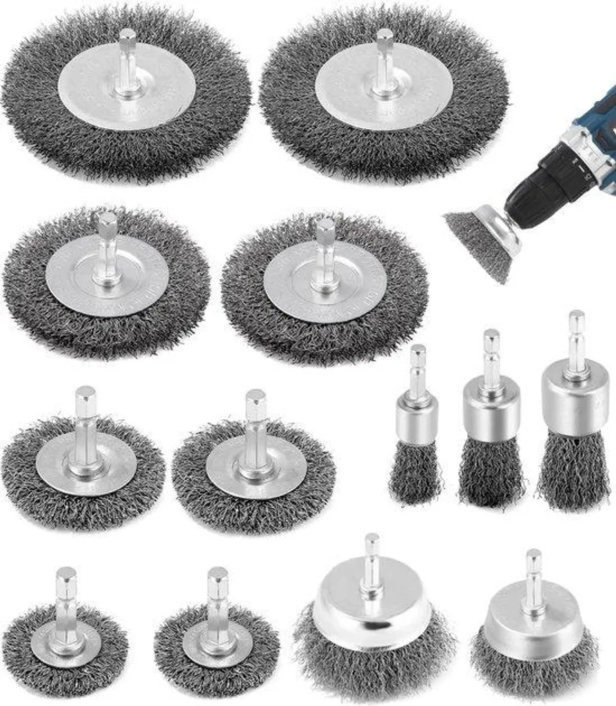 Jeu de 13 brosses de perçage en acier pour perceuse et visseuse sans fil