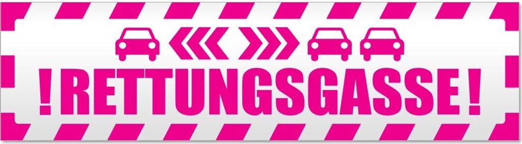 Rettungsgasse Autos gestreift Magnetschild Schild magnetisch