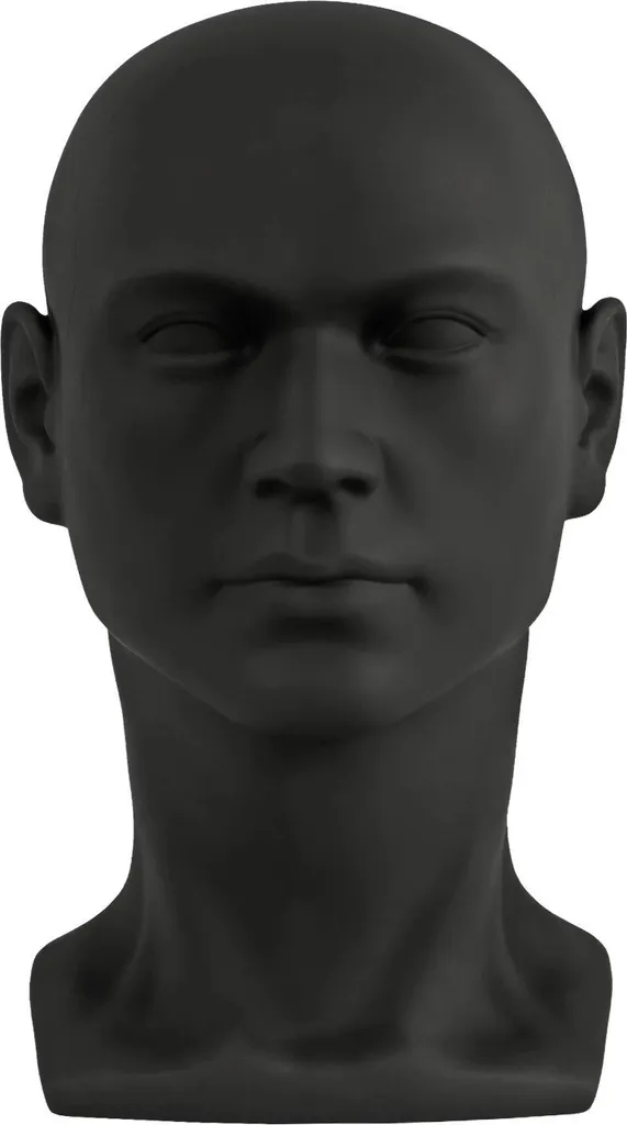 Support de tête mannequin noir mat haute stabilité pour vitrine mode