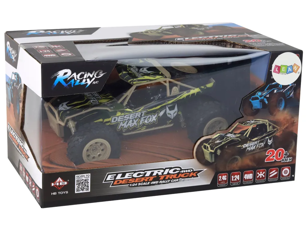 Véhicule tout-terrain télécommandé R/C 1:24 Marron et Vert - Modèle 4x4 - 7