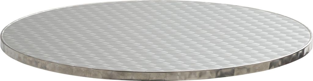 Runde Tischplatte aus Spanplatte und Edelstahl 70 cm - Produktbild 