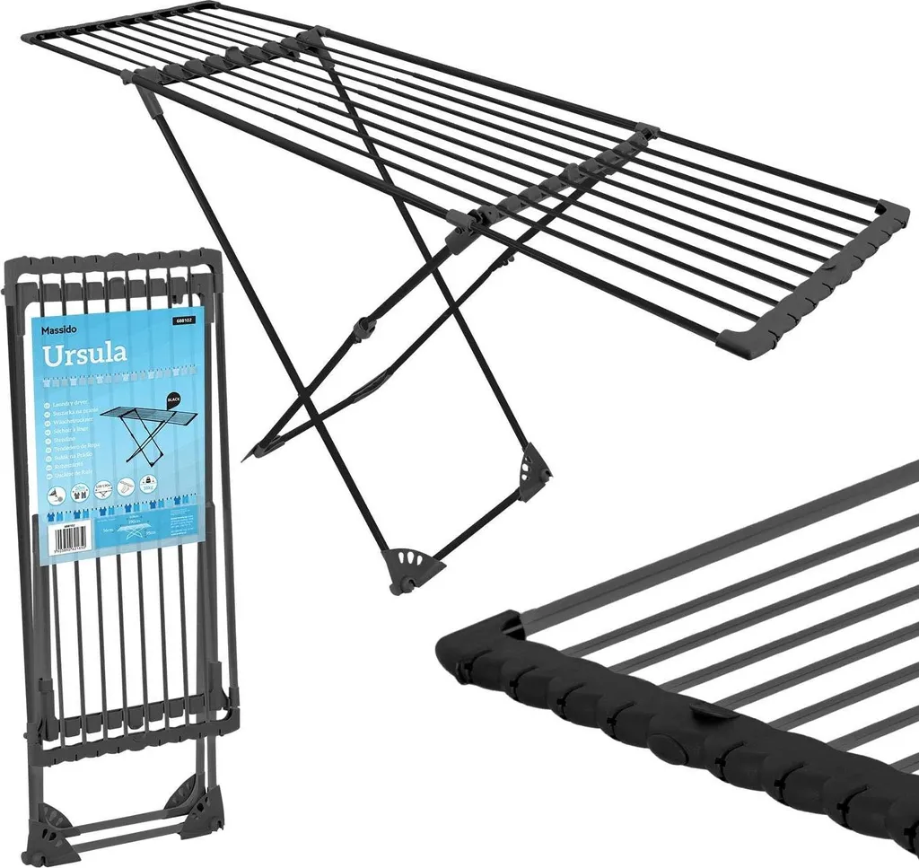 Etendoir télescopique à roulettes Ursula 20m de séchage modulable
