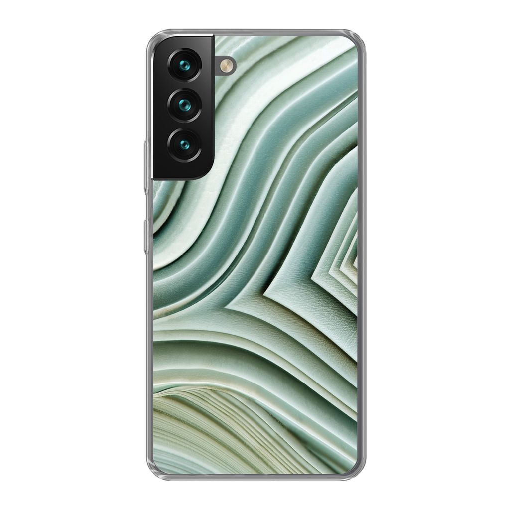 MuchoWow Handyhülle Schutzhülle Hülle für Samsung Galaxy S22 Plus Naturstein - Abstrakt - Grau Silikon Softcase Handy Hülle - Schutzabdeckung