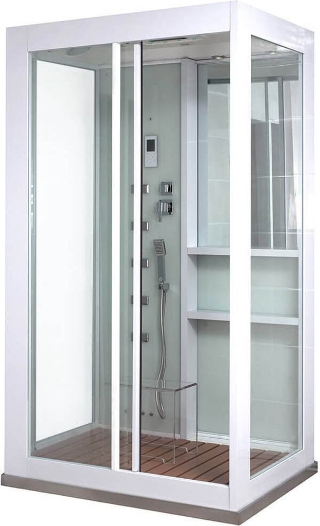 HOME DELUXE - Dampfdusche - WHITE LUXORY XL - Maße: 120 x 90 x 220 cm - inkl. Regendusche und Handbrause I Duschkabine, Duschtempel, Dampffunktion