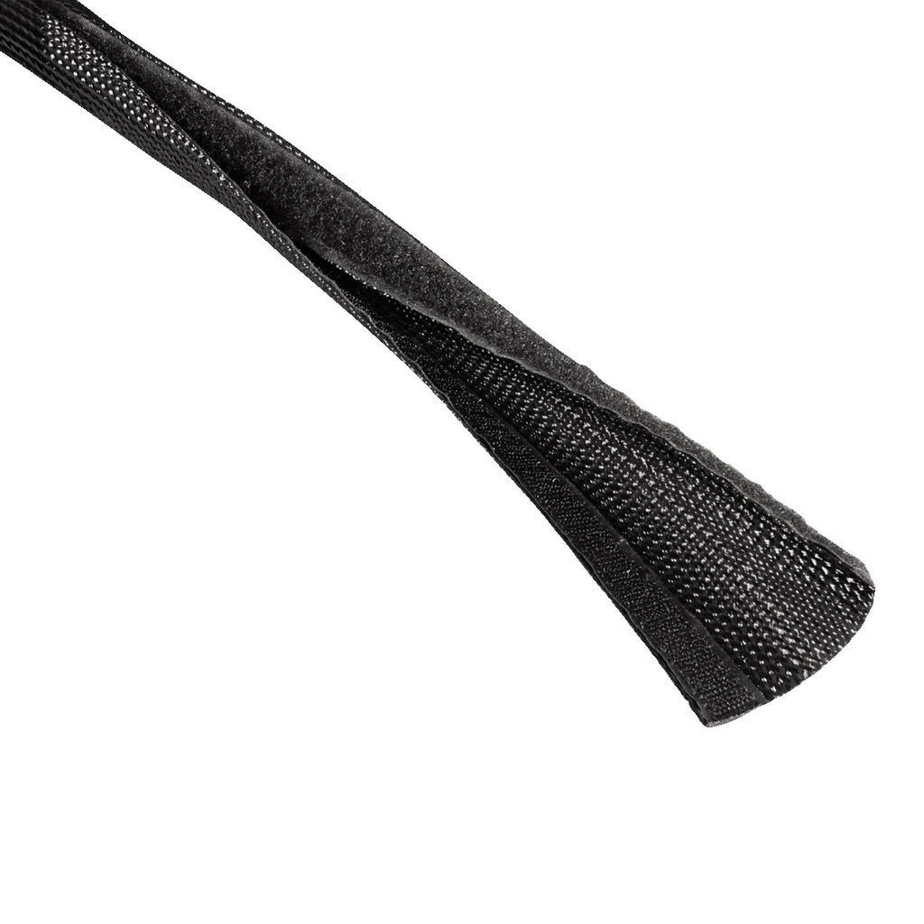 hama Kabelbündler "Easy Flexwrap", Gewebeschlauch, schwarz UV-beständiges PET, schützt und bündelt Kabel zuverlässig (20597)